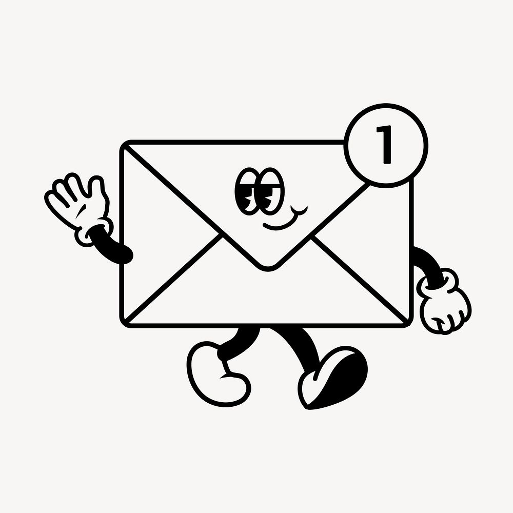 Email notification, cartoon character illustration vector
