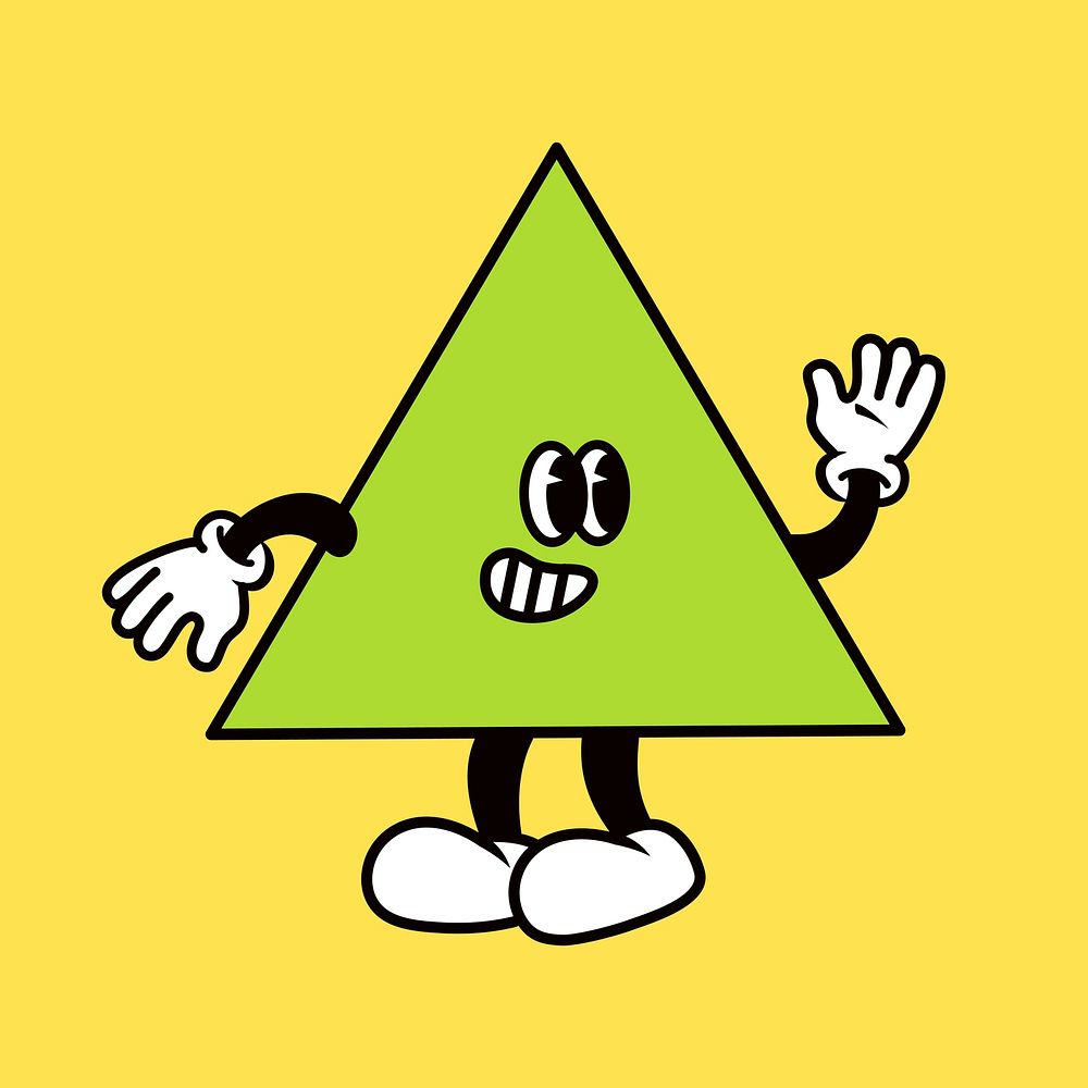 Triangle  shape cartoon, creative character illustration vector