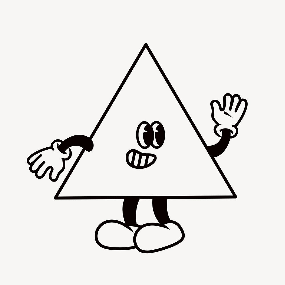 Triangle  shape cartoon, creative character illustration vector