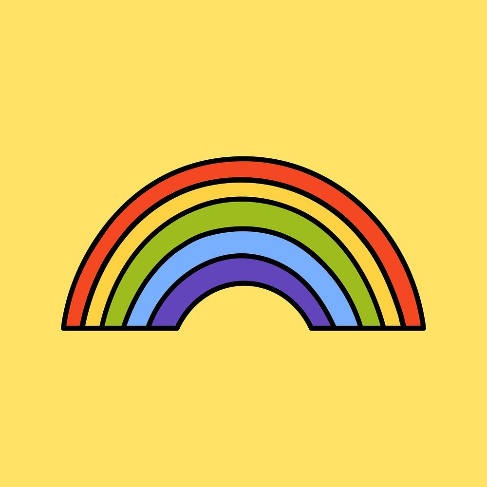 Rainbow, retro illustration vector