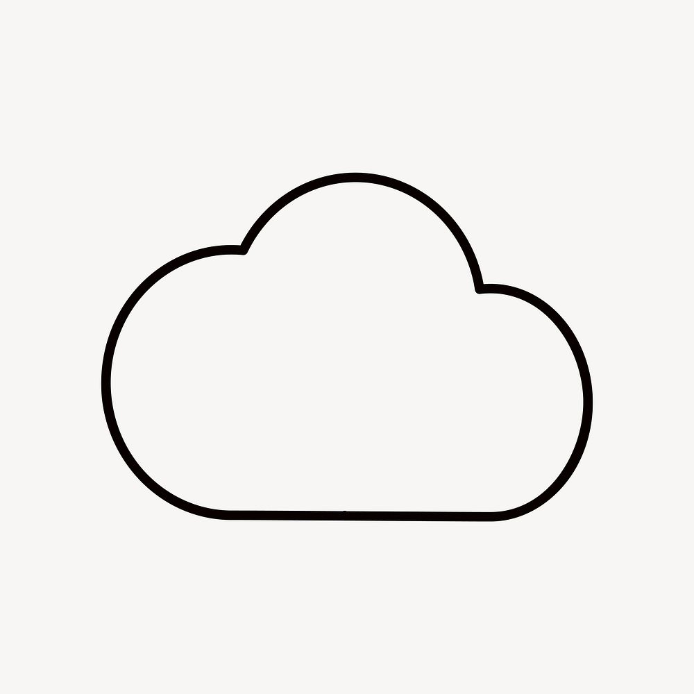 Cloud, line art illustration vector