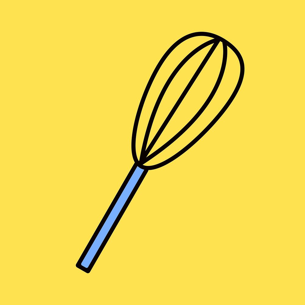 Whisk, cooking utensil, line art illustration vector