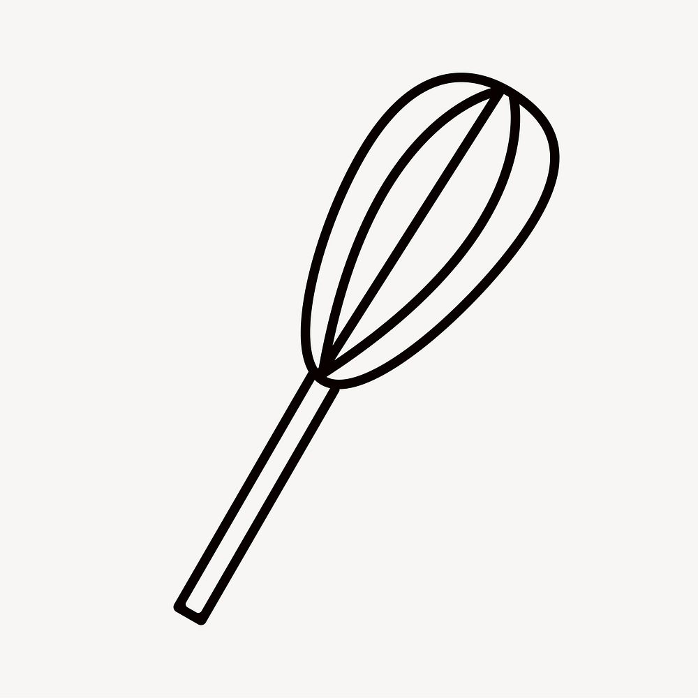 Whisk, cooking utensil, line art illustration