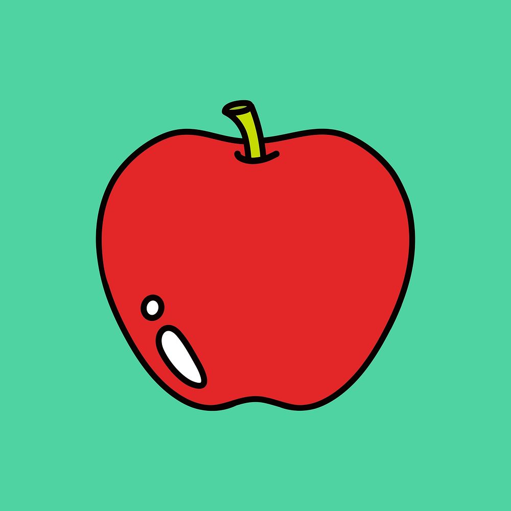Apple fruit, food line art illustration