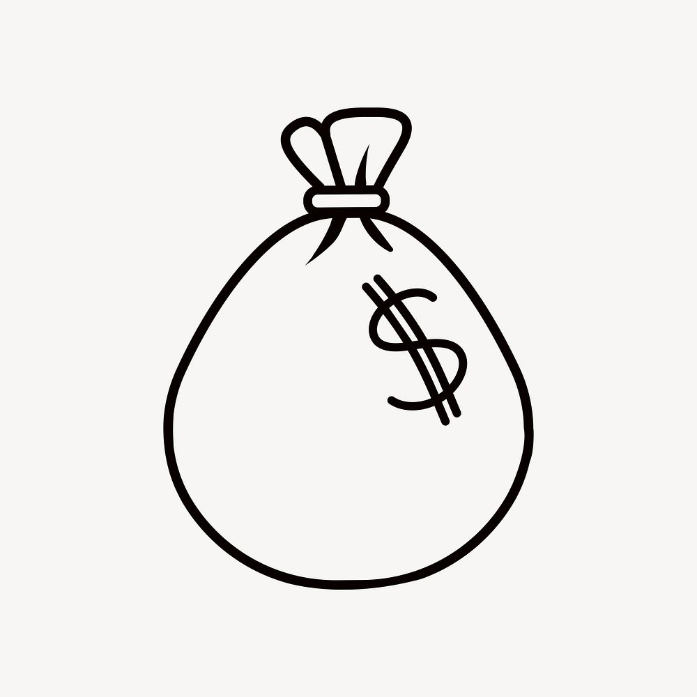 Money bag, line art illustration | Premium Vector Illustration - rawpixel