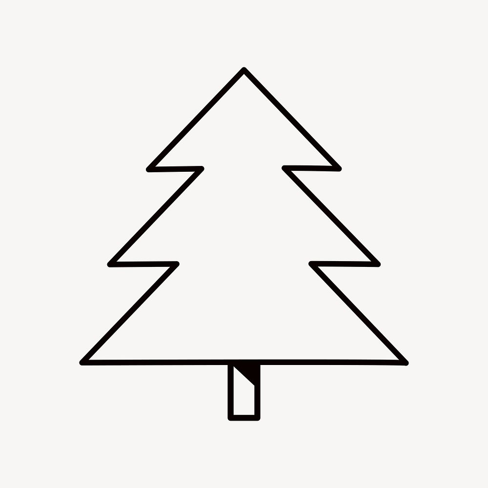 Christmas tree, line art illustration