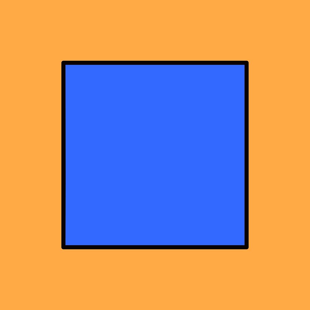 Blue square, geometric shape vector