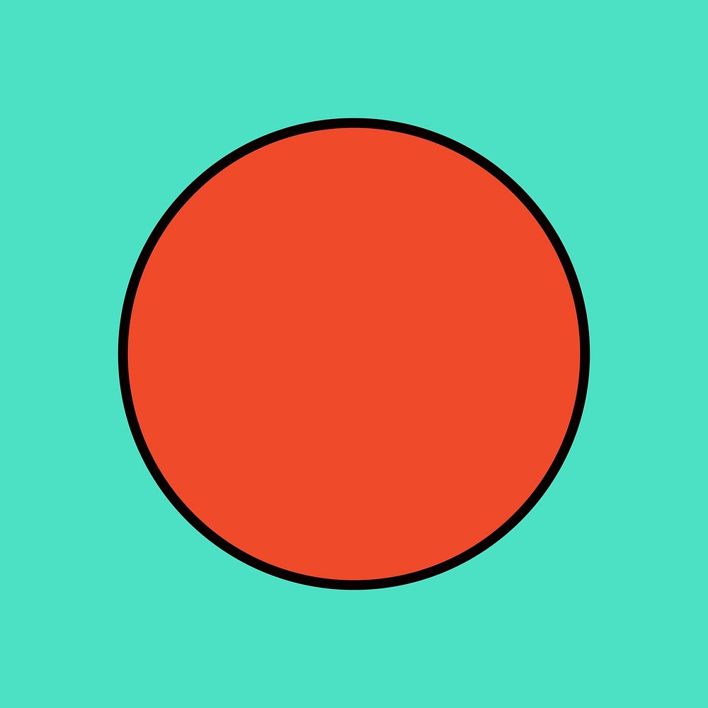 Red circle, geometric shape vector