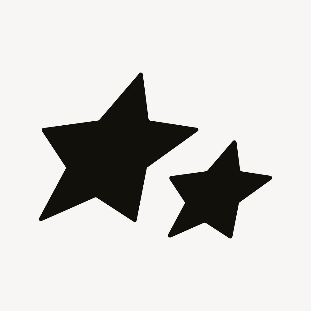 Two stars collage element vector