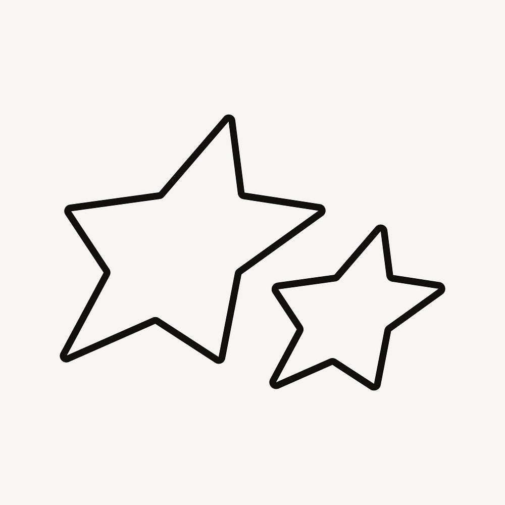 Two stars collage element vector