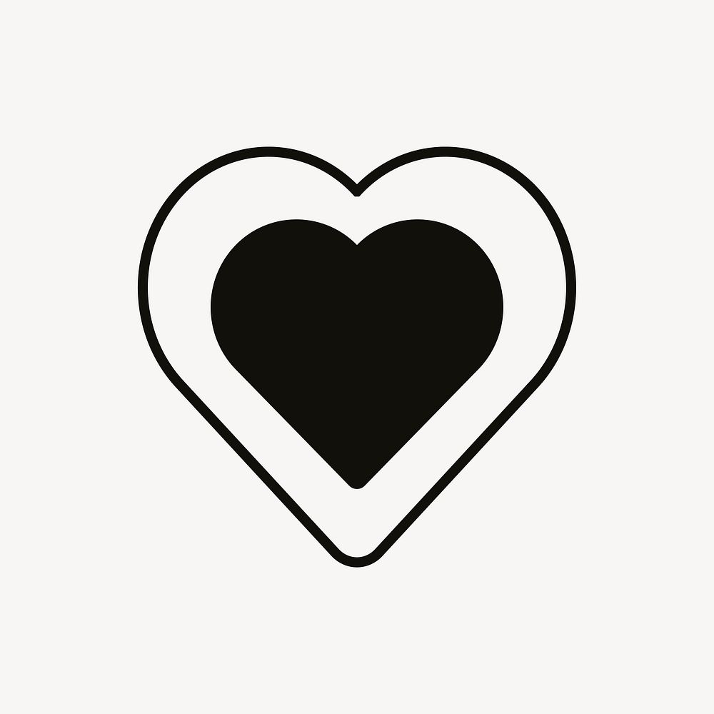 Black heart, love illustration