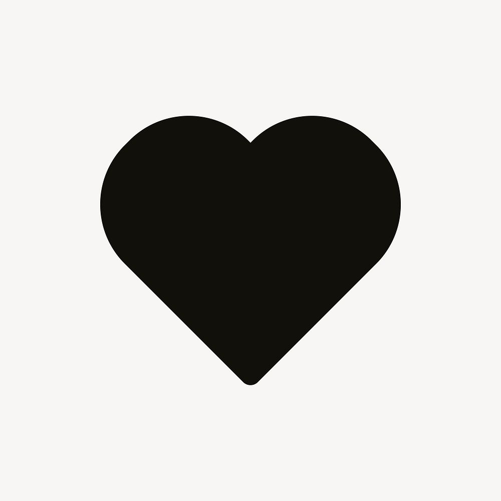 Black heart, love collage element vector