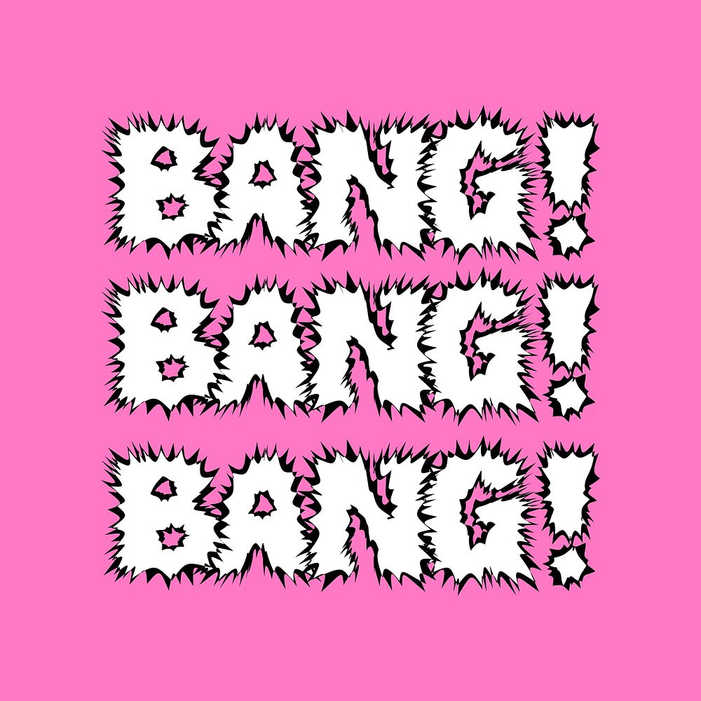 Bang! typography collage element vector