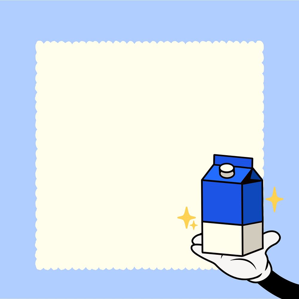 Blue frame background, retro cartoon illustration