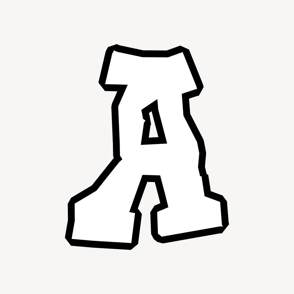 A letter, street graffiti  English alphabet vector