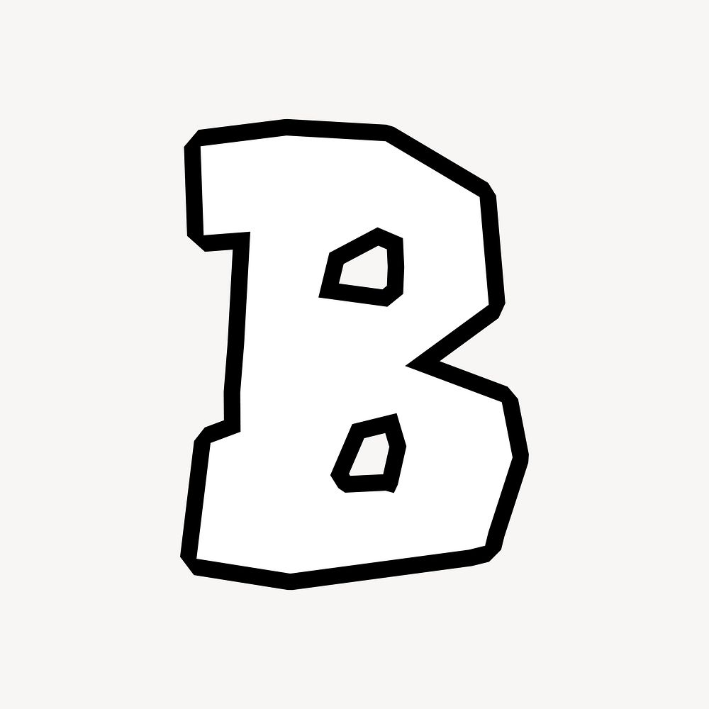 B letter, street graffiti  English alphabet