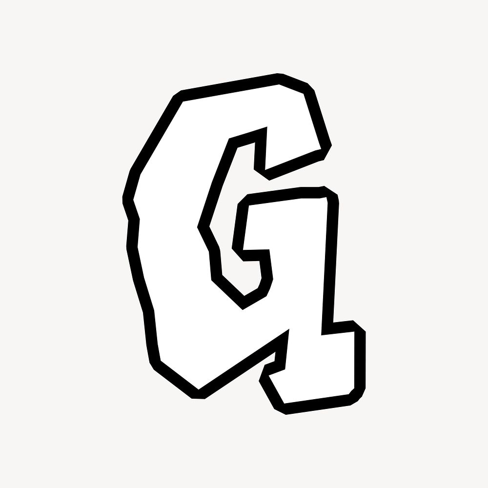 G letter, street graffiti  English alphabet vector