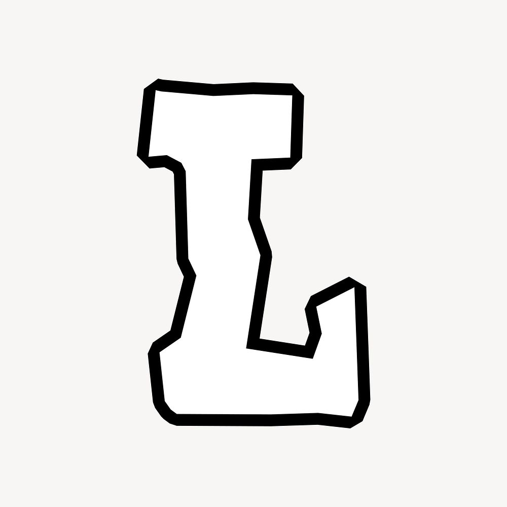 L letter, street graffiti  English alphabet vector