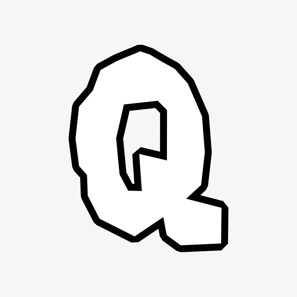 Q letter, street graffiti  English alphabet vector