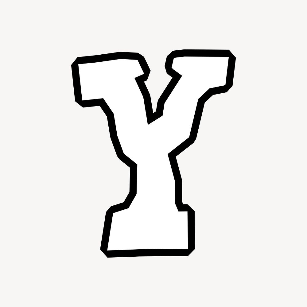 Y letter, street graffiti  English alphabet vector
