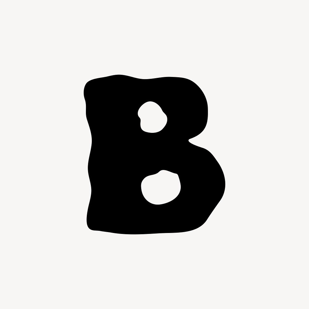 B letter, distorted English alphabet vector