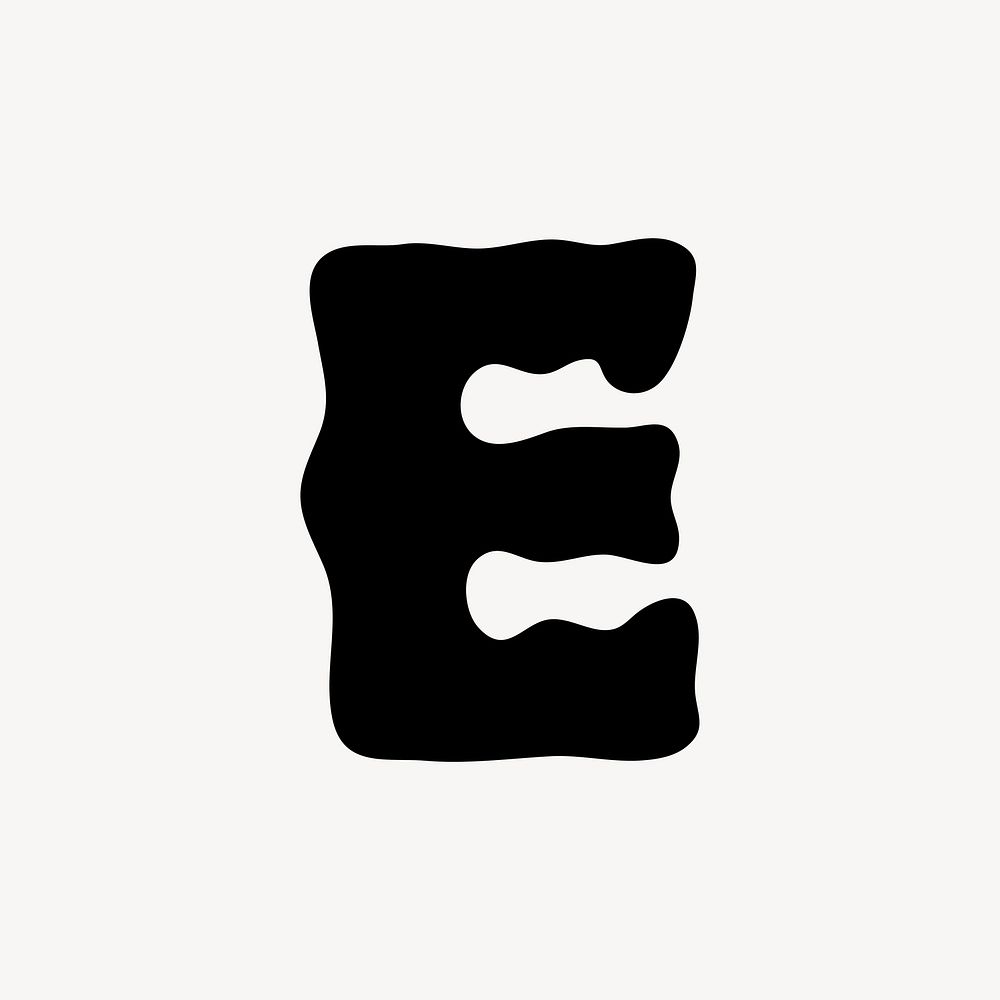 E letter, distorted English alphabet vector