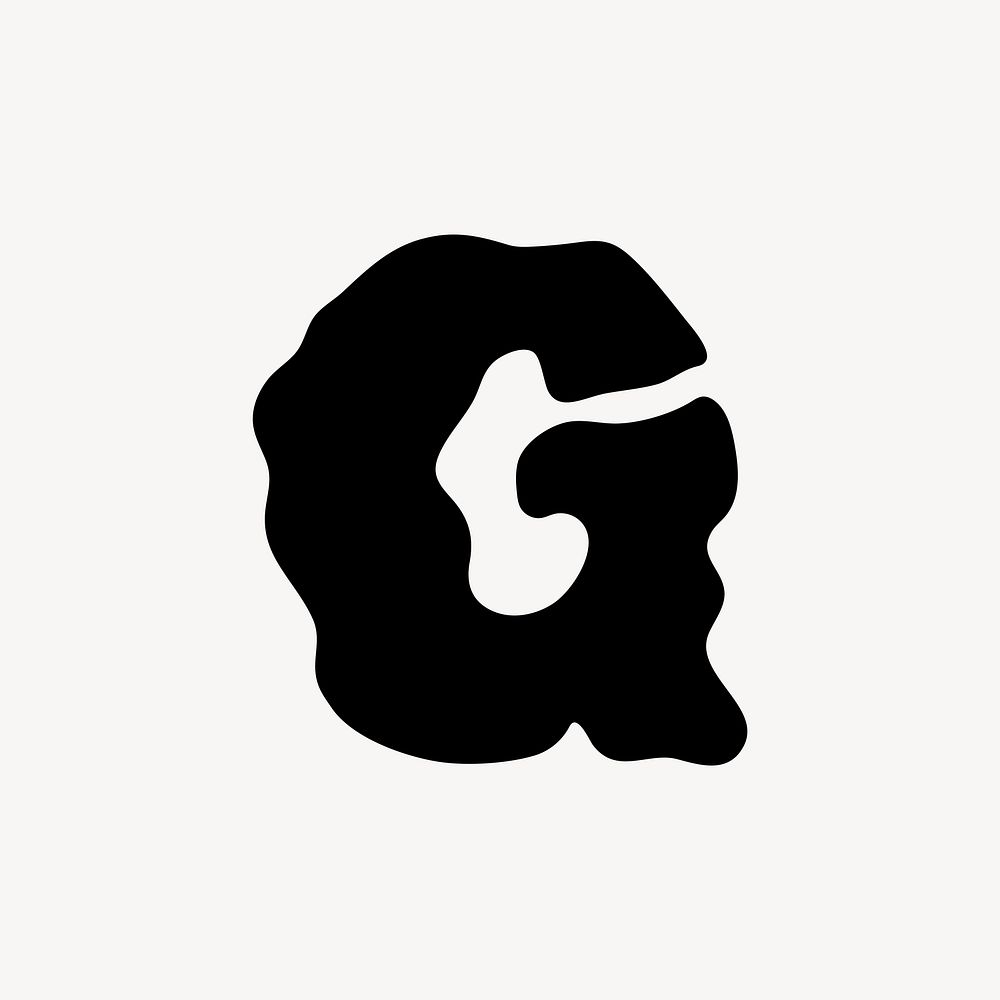 G letter, distorted English alphabet vector
