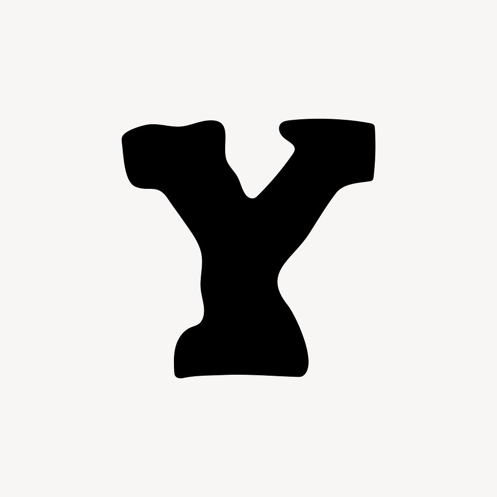 Y letter, distorted English alphabet vector