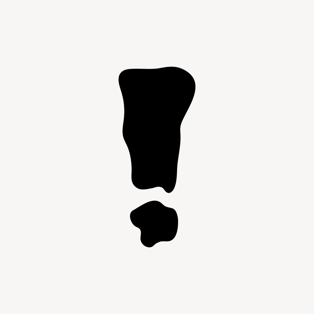 Exclamation mark, distorted symbol vector