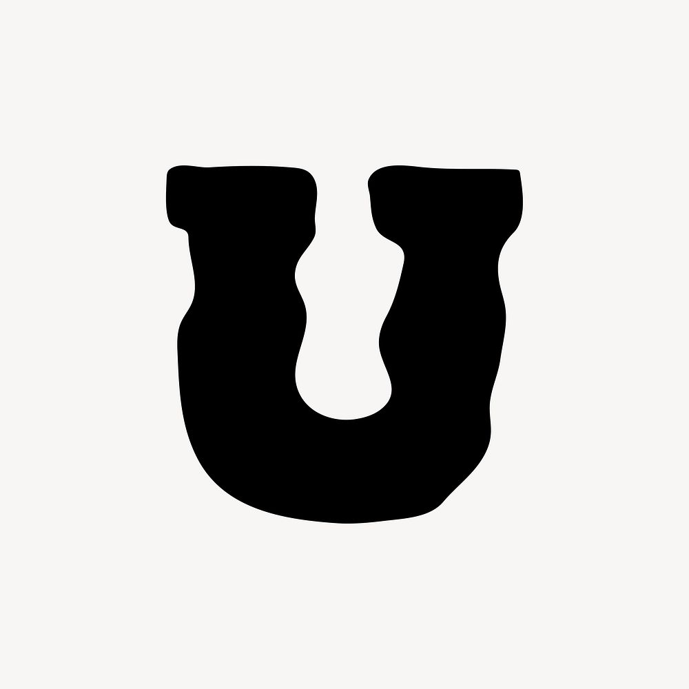 U letter, distorted English alphabet