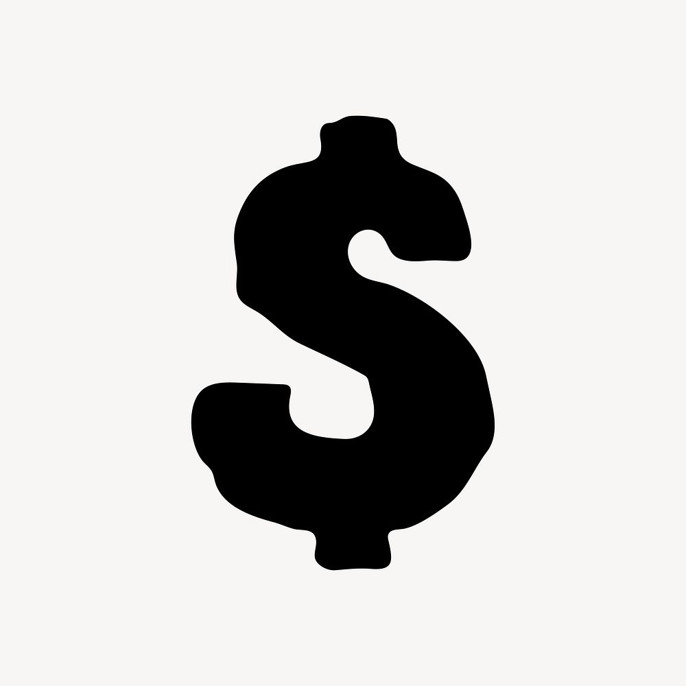 US dollar sign, distorted symbol vector