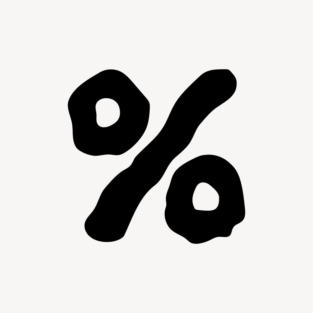 Percent sign, distorted symbol vector