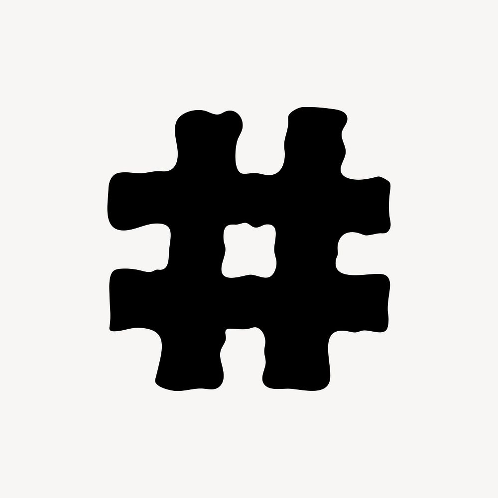 Hashtag sign, distorted symbol vector