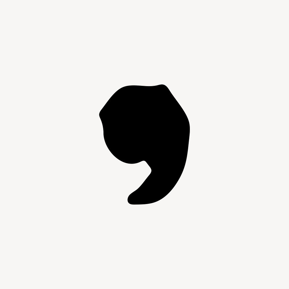 Comma, distorted symbol
