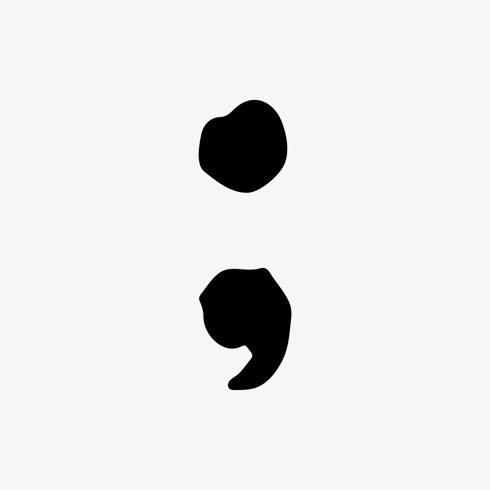 Semicolon, distorted symbol