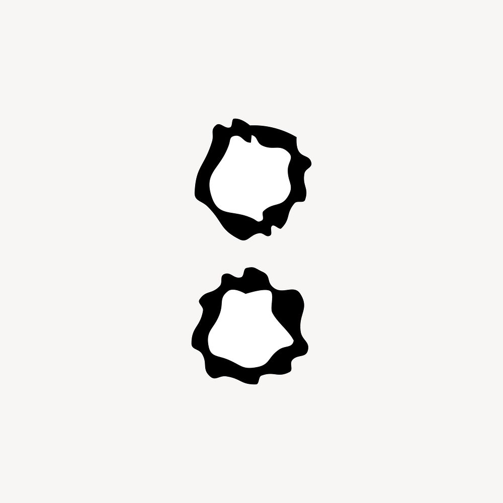 Colon, distorted symbol vector