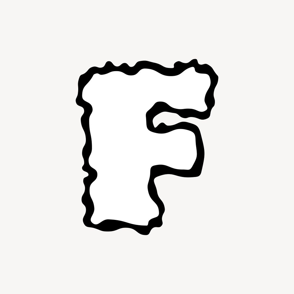 F letter, white abstract  English alphabet