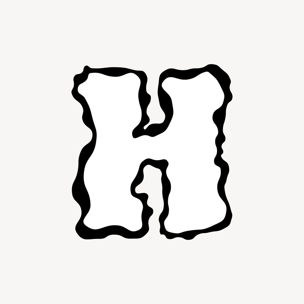 H letter, white abstract  English alphabet