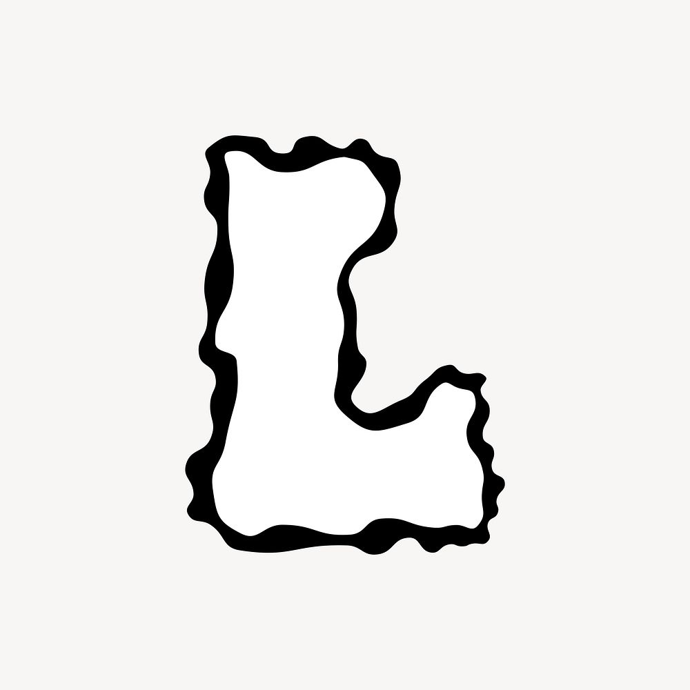 L letter, white abstract  English alphabet