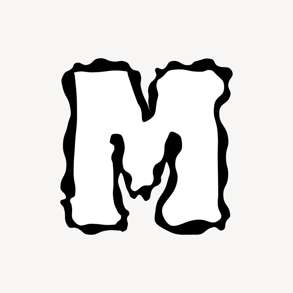 M letter, white abstract  English alphabet vector