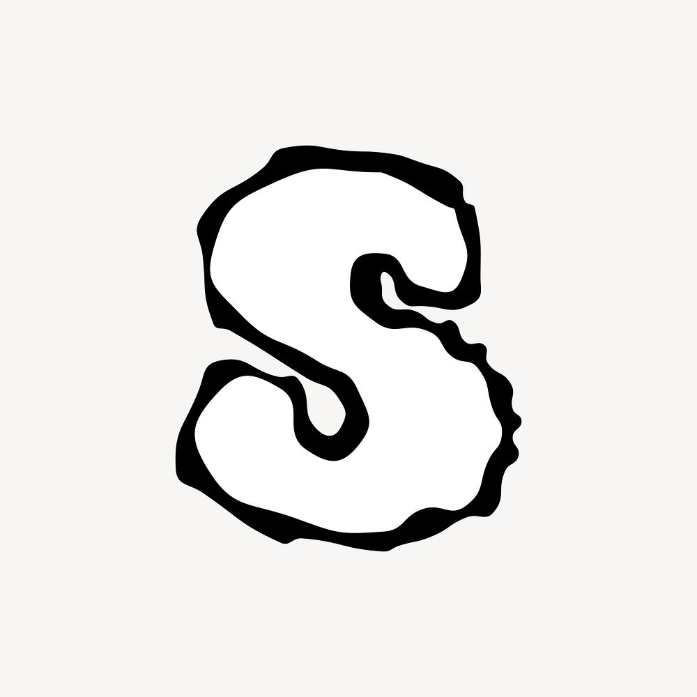 S letter, white abstract  English alphabet