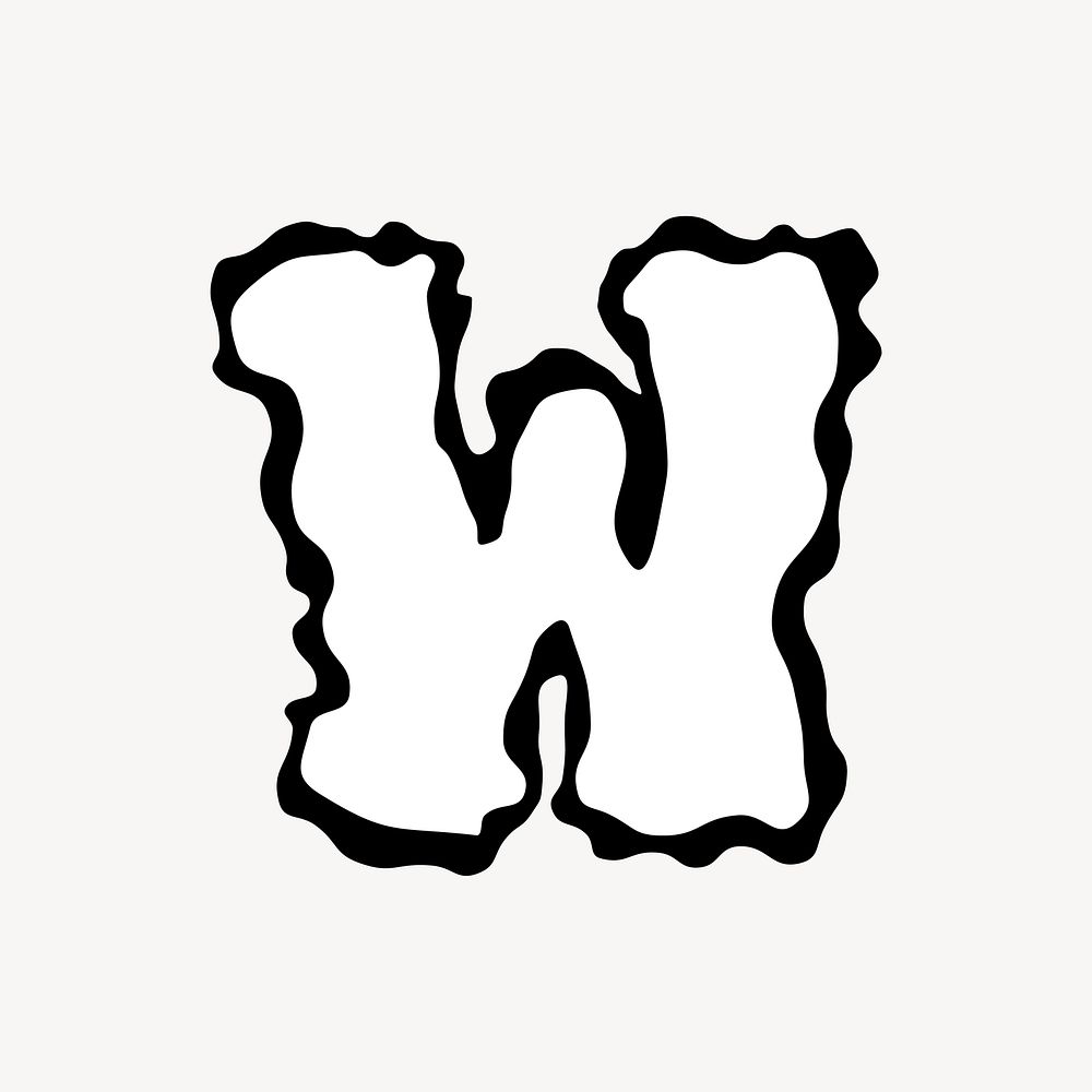 W letter, white abstract  English alphabet vector