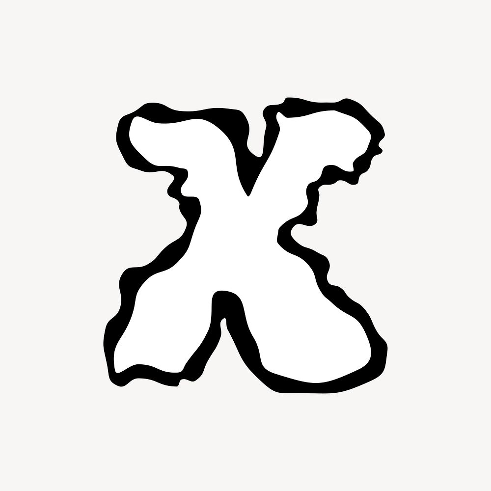 X letter, white abstract  English alphabet vector