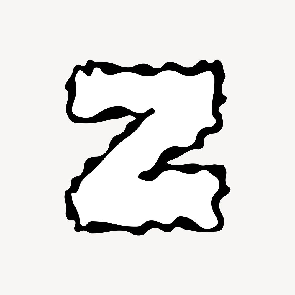 Z letter, white abstract  English alphabet vector