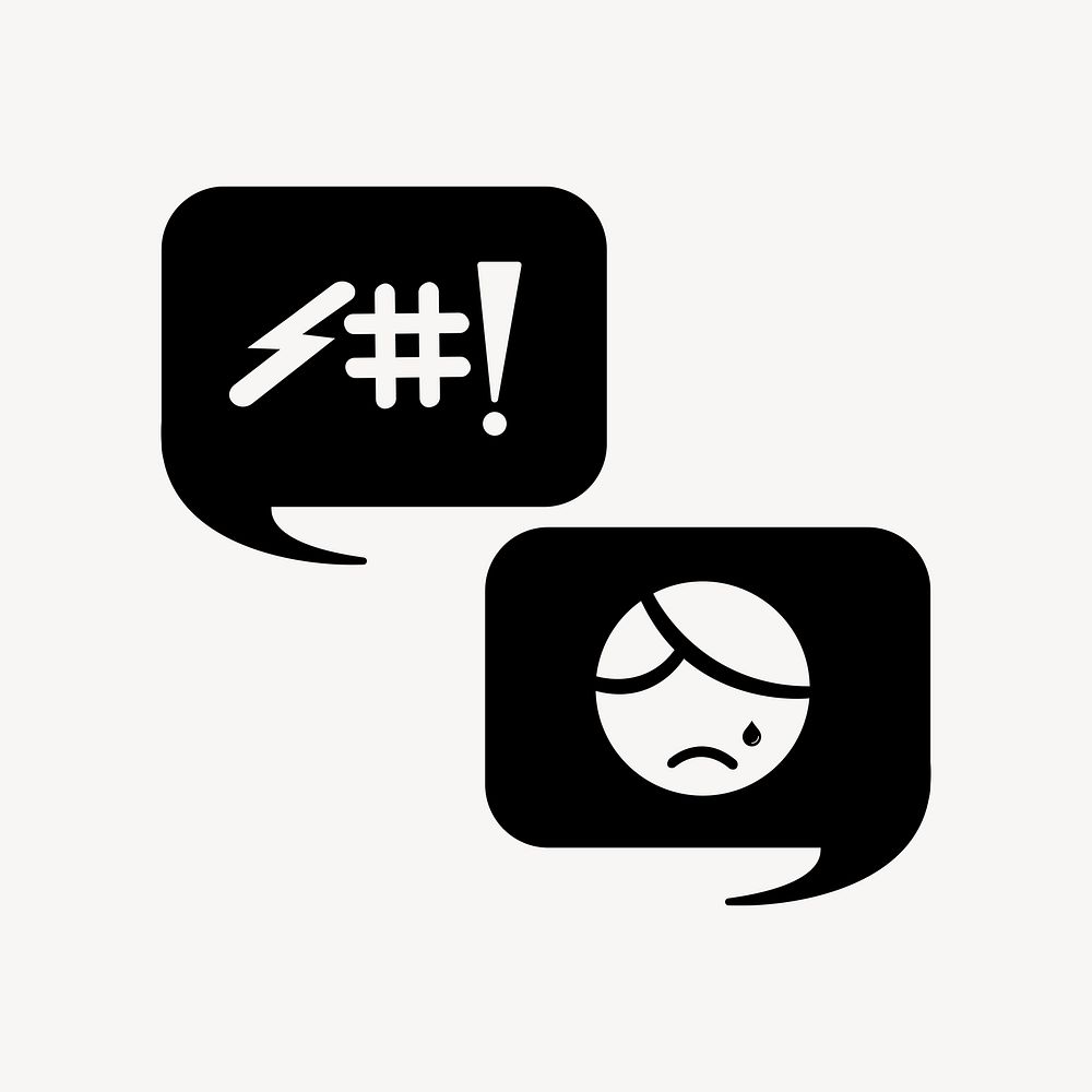 Cyber bullying flat icon vector