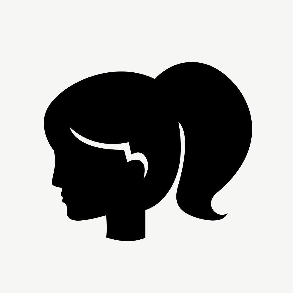 Female head flat icon psd