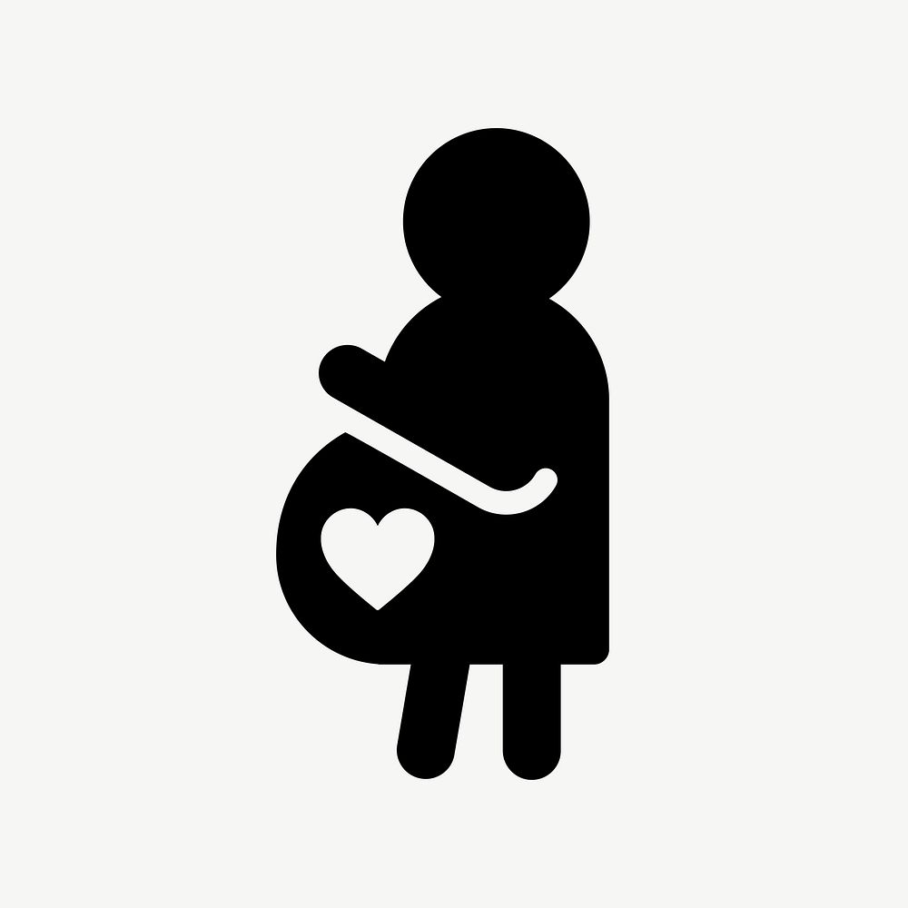 Pregnancy flat icon black psd