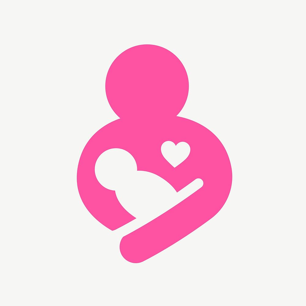 Mother and baby flat icon psd