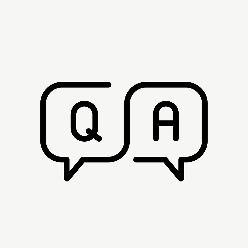 Question and answer flat icon psd