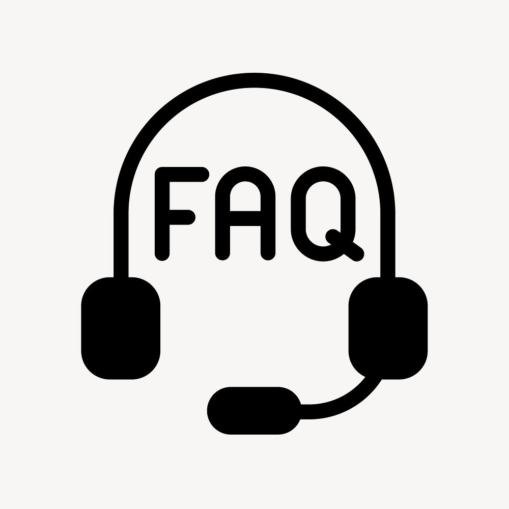Faq headphone flat icon vector